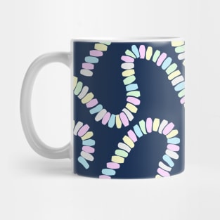 Cute Candy Necklace Pattern on Blue Background Mug